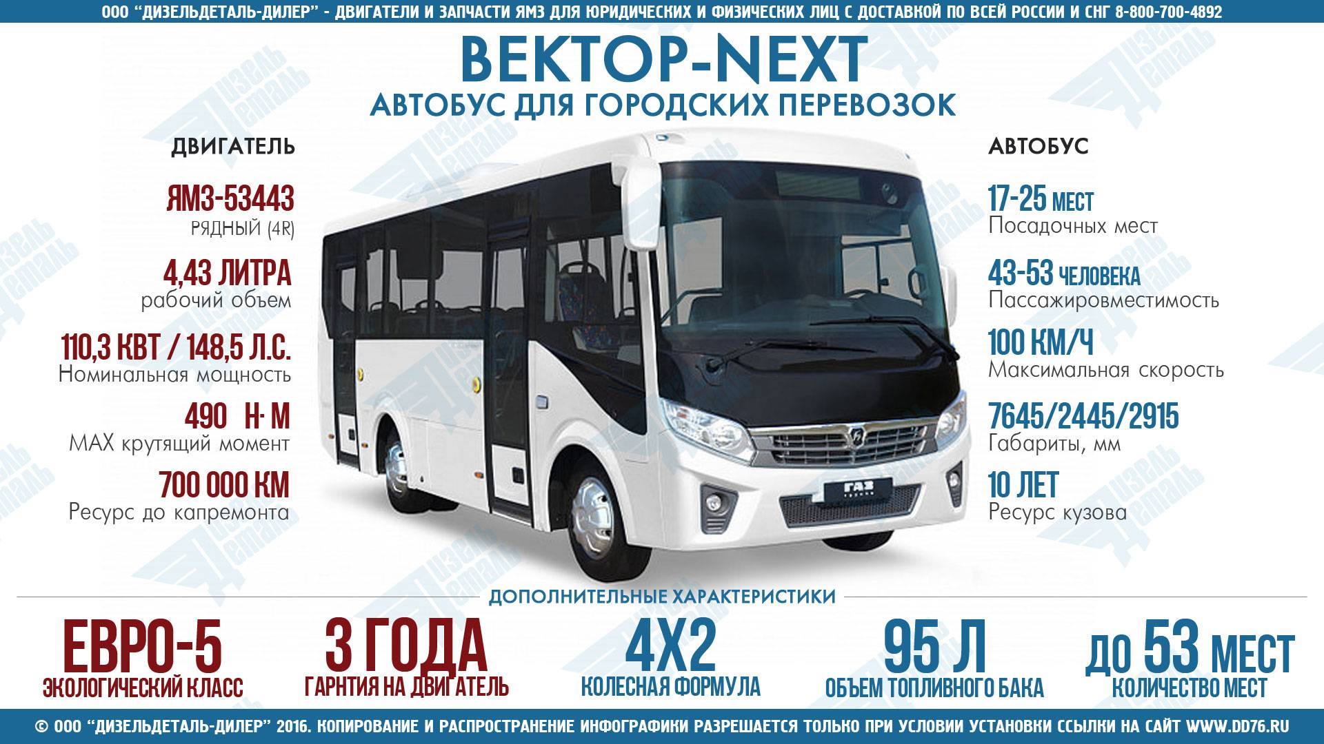 Вектор NEXT на базе дизельного ЯМЗ 53443